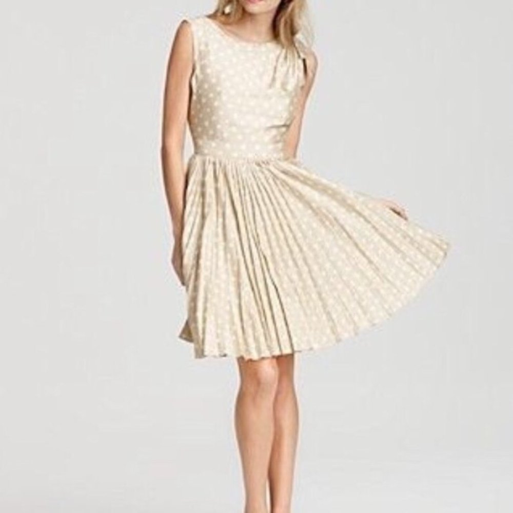 Kate Spade Melody Off White Silk Polka Dot Dress 4